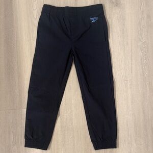 Reebok Black Men’s Jogger Sweatpants with Blue Logo